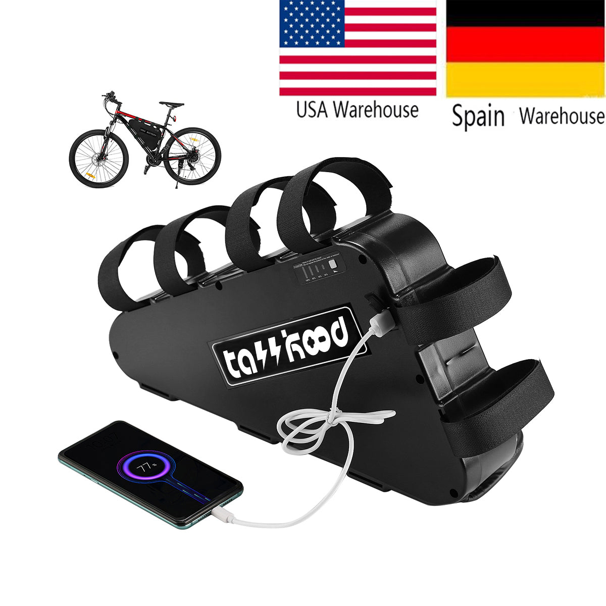 electric bike Battery 48 Volt lithium ion Triangle 48V 20AH 1000w 750w 500w Electric Bicycle Batteri with 54.6V 2A charger 30a BMS Bafang