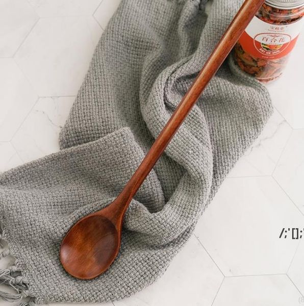 Long Spoon Wooden 33cm 13 inches Natural Wood Long Handle Spoons for Soup Cooking Stirrer Kitchen Tools RRE12794