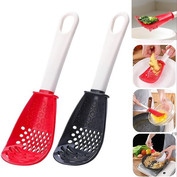 Multifunctional Kitchen Cooking Spoon Heat-Resistant Hanging Hole Innovative Potato Garlic Press Colander 0605