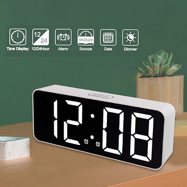 Digital Alarm Clock with Backlight Sze Electronic LED Table Home Decor Desk s for Bedroom Temperature Display 220311