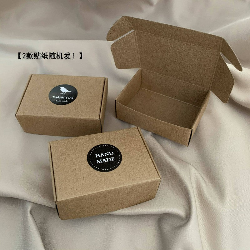 10Pcs Natural Kraft Paper Gift Packaging Box Folding Kraft Paper 85*60*30mm Jewelry Storage Small Things Storage Box