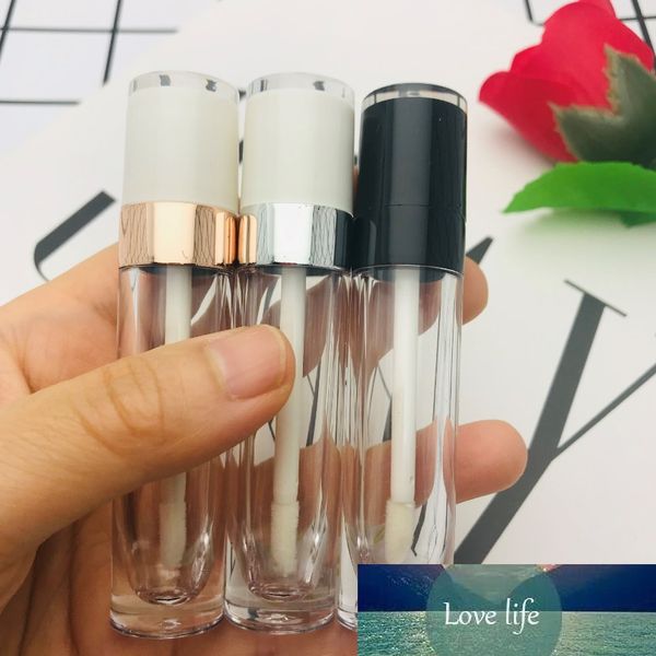 New 5ML ABS Lip Gloss Tube Empty Plastic Lip Balm Tubes Black Cap Cylinder Small Lip Stick Samples