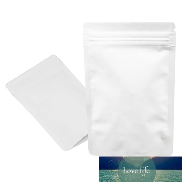 100Pcs- Lot Stand Up Package Bag Glossy White Aluminum Foil Pack Bag for Candy Coffee Storage Doypack Mylar Bag 3 Sizes