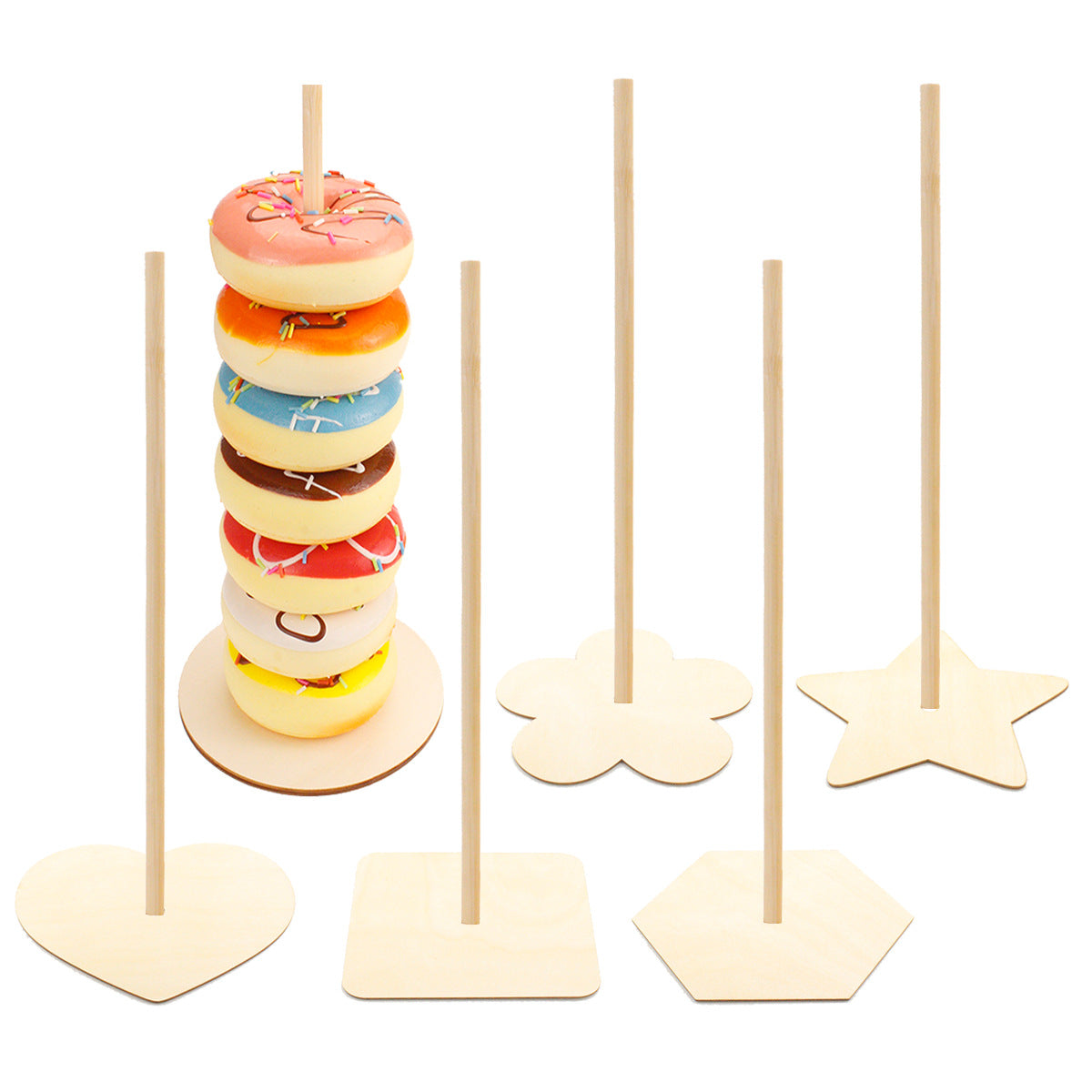 2pcs- lot Donut Wall Holds Candy Sweet Cart Doughnut Birthday Party Supplies Wedding Rustic Decor Wood Wedding Table Decor Baby Shower
