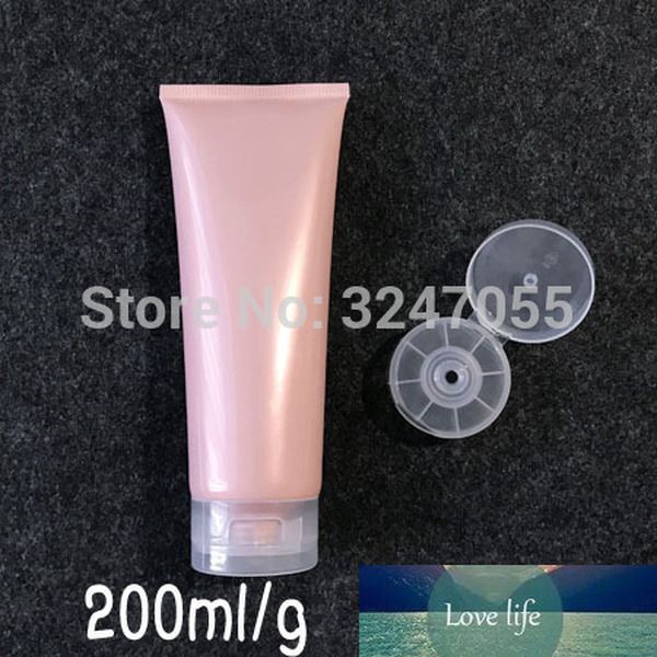 200ml-g PE Plastic Pearl Pink Cosmetic Shampoo Refillable Soft Tube,Empty Big Size Body Wash-Cream-Facial Squeeze Hose Soft Tube