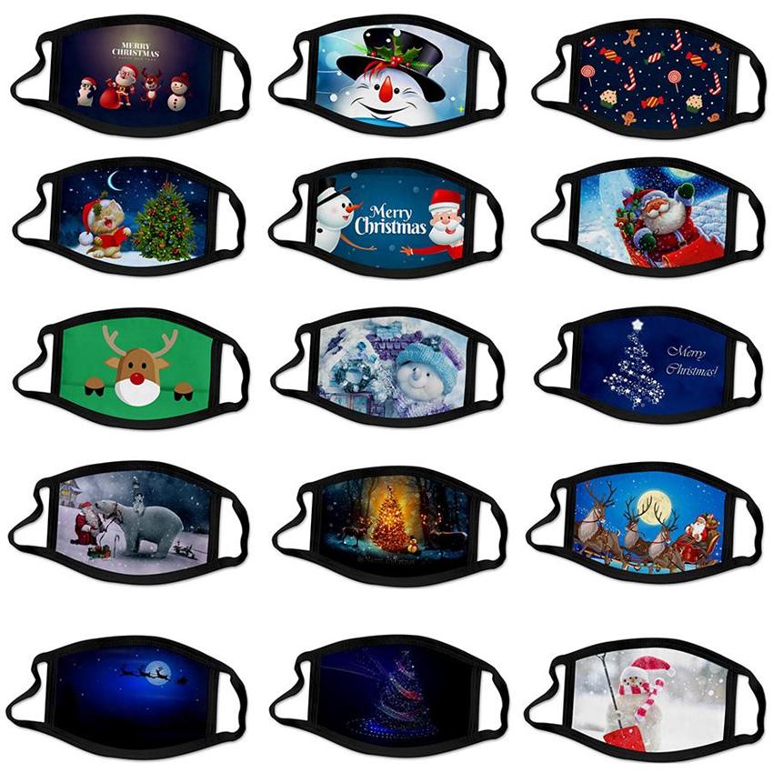 US Stock Printing Halloween Christmas Face Mask Masque Christmas Decorations Cartoon Masks Kids Adult Anti-dust Washable Party Masks FY9283