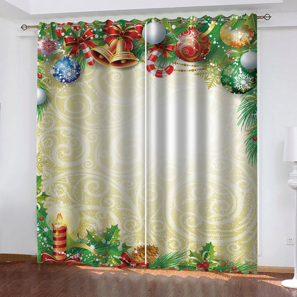 Luxury Blackout 3D Window Curtains For Living Room Bedroom blue christmas curtains 3d stereoscopic curtain