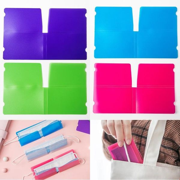 Plastic Masks Storage Bag Collapsible Disposable Face Mask Package Bag Foldable and Portable Mask Temporary Storage Folder