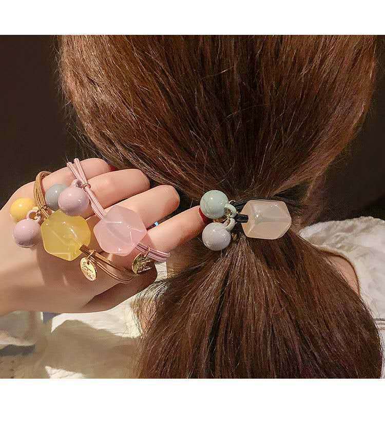 Candy color hair ring headrope girl&#039;s Square headrope lovely hair loop tie hair rope lady A43