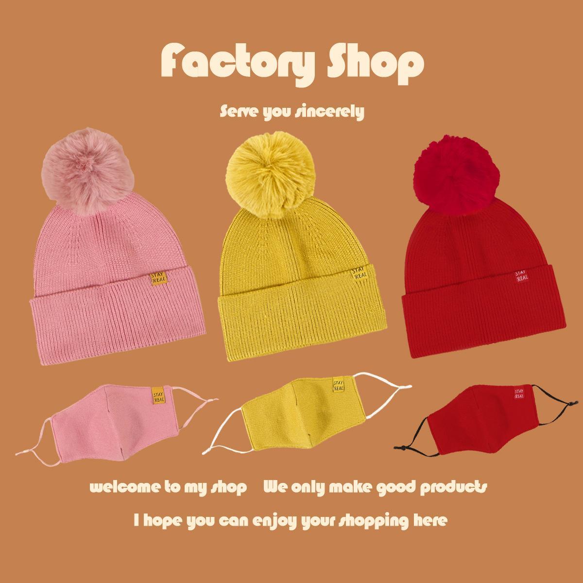 Fashion Designed Women Winter Warm Knitting Hat And Matching Cloth Mask Set Ladies Outdoor Riding Cycling Hiking Accessories Hats CPA3313