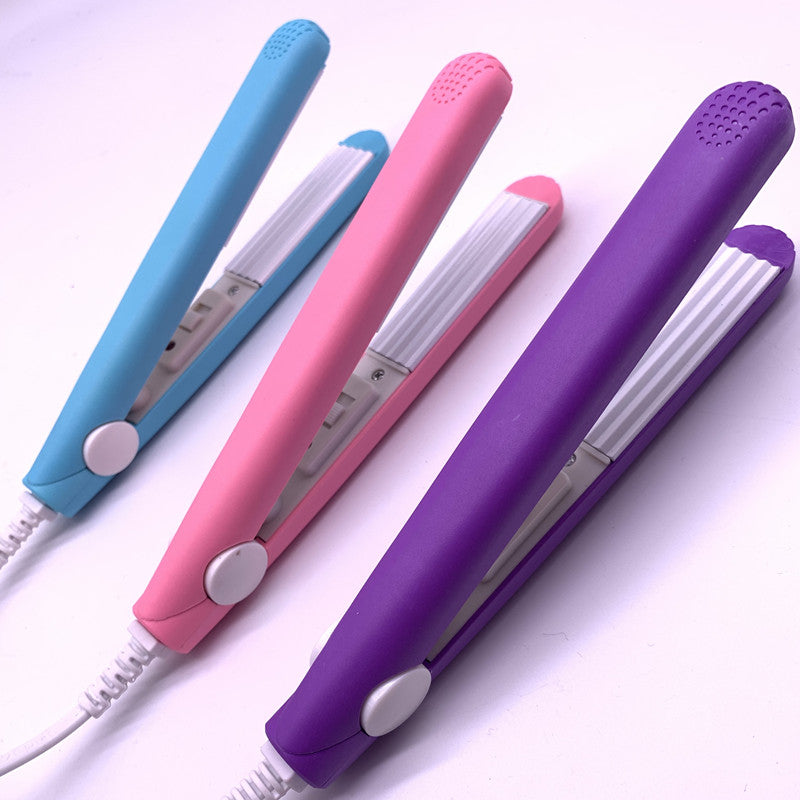 Mini 2 in 1 Electric Splint Wet and Dry Hair Straightener Creative Household Corn Clip Hair Curler Corrugated Plate