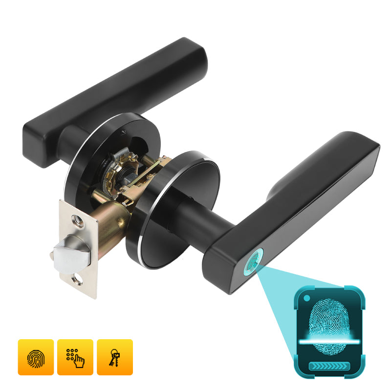 WAFU 015B Smart Door Lock Fingerprint Password Key Unlock Zinc Alloy Rechargeable Battery Powered for Home Office Indoor