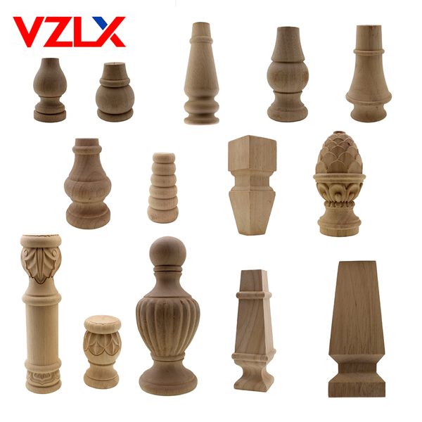 VZLX Furniture Legs Floral Wood Carved Decal Corner Appliques Frame Woodcarving Decorative Wooden Figurines Crafts Home Maison 201201