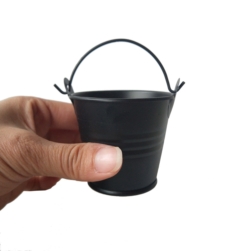 D6*H5CM TinySucculents Planters Mini Pails Black Small Buckets for Party Candy Gift Box