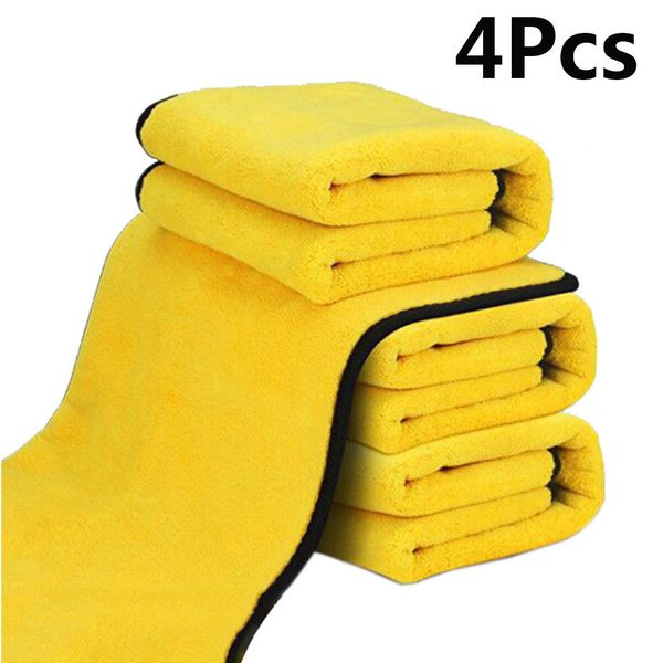 4Pcs Car Extra Thick Microfiber Cleaning Cloths Household Soft Reusable Polishing Towel Cleaning Towel Jul#06 201021