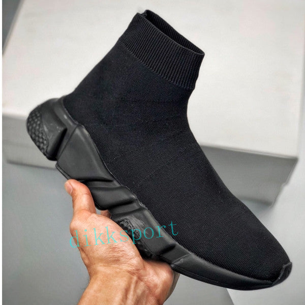 Top quality Sock shoes Oreo Black Red White Men Casual Women Fashion Flat dress with box
