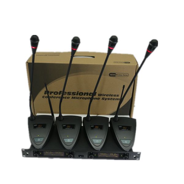 Professional Wireless meeting Four Channel UHF Gooseneck Conference microphone system