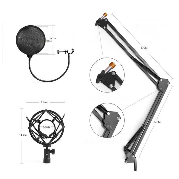 NB-35 Desktop Table Tripod MIC with Clip Microphone Stand Holder for Mounting on PC Laptop Notebook