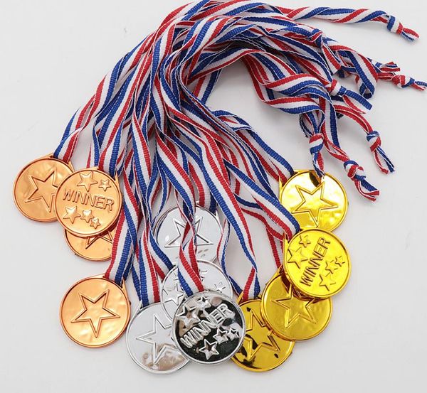 Gold Silver Bronze Award Medals with Ribbon Plastic Winner Medals for Kids Children&#039;s Events Classrooms School Games Sports prize