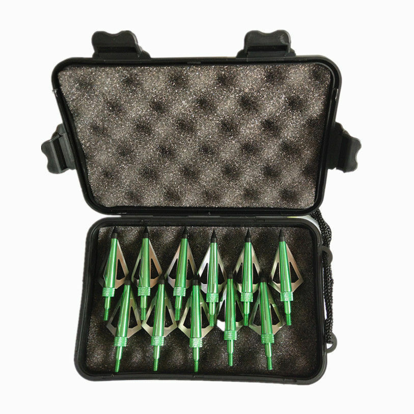 12PCS Archery 125 Grain Broadheads Hunting Steel 3 Blade Arrowheads Screw-in Arrow Tips Crossbow and Compound Bow