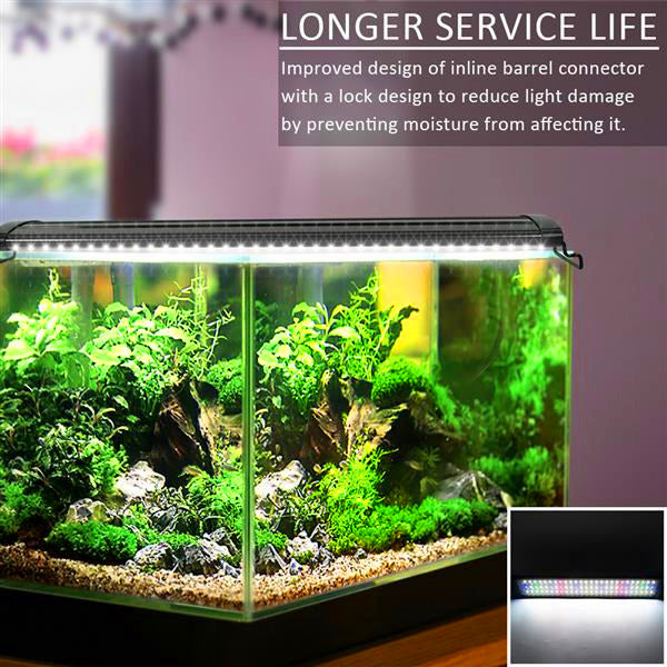 Best seller 20W 129LED Full Spectrum Water Grass Lamp 35.43inch Black Top-grade material lighting (Suitable For 35.43-43.3inch Long Aquarium