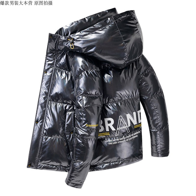 The Orchid Grey Bright Skin Cotton-Padded Clothes Sapphire Down Cotton-Padded Jacket And Cap Thickening Of Youth