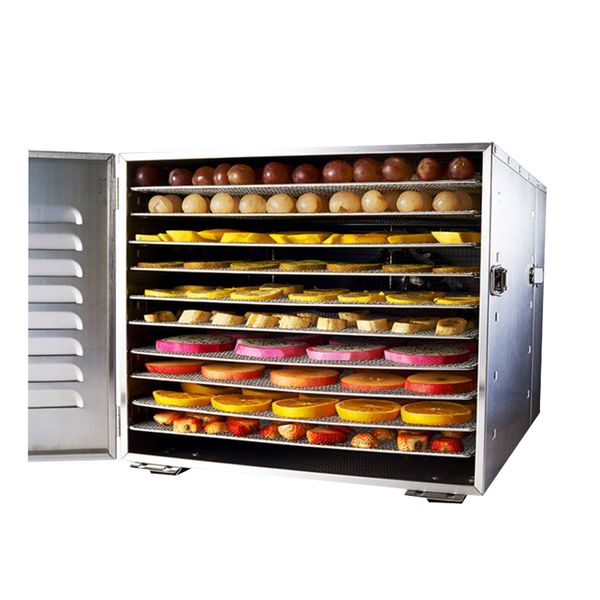 10-layer food dehydrator, vegetable and fruit dryer, seafood-tea-chicken and other stainless steel commercial food dryer 220v