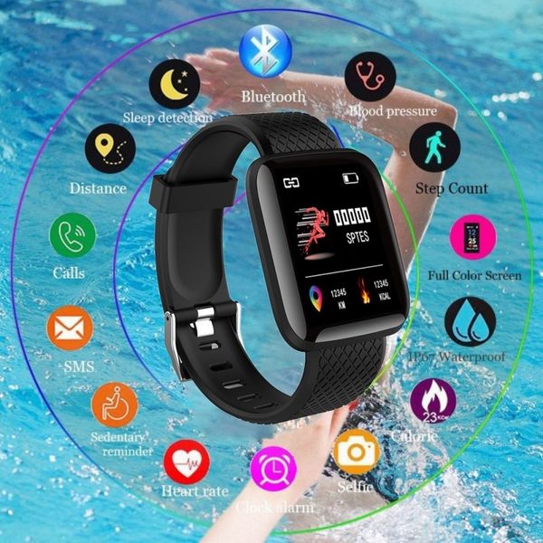 116plus Bracelet Color Touch screen Smartwatch Real Heart Rate Blood Pressure Sleep Smart Wristband PK mi band 4 #009
