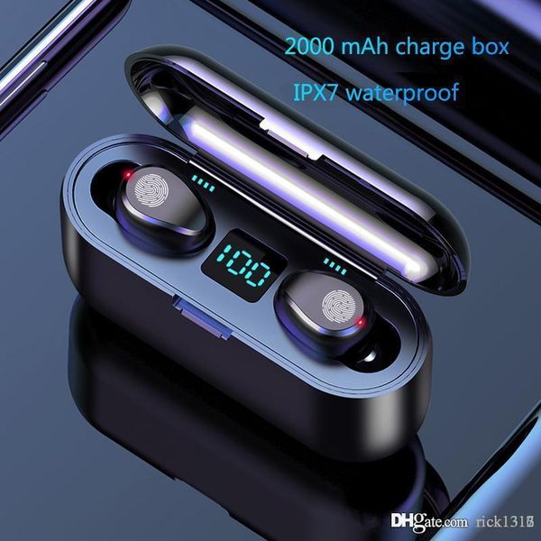 Vitog F9 TWS Wireless Earphone Bluetooth V5.0 Earbuds Bluetooth Headphone LED Display With 2000mAh Power Bank Headset With Microphone