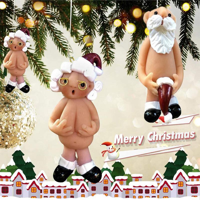 Christmas Ornaments, Funny Naked Santa Claus Hanging Pendant For Home Office Decoration