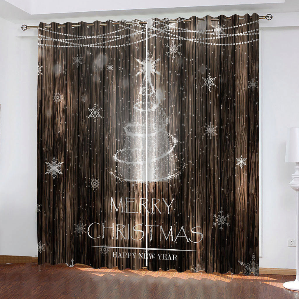 Beautiful Photo Fashion Customized 3D Curtains brown woods christmas curtains soundproof windproof curtains