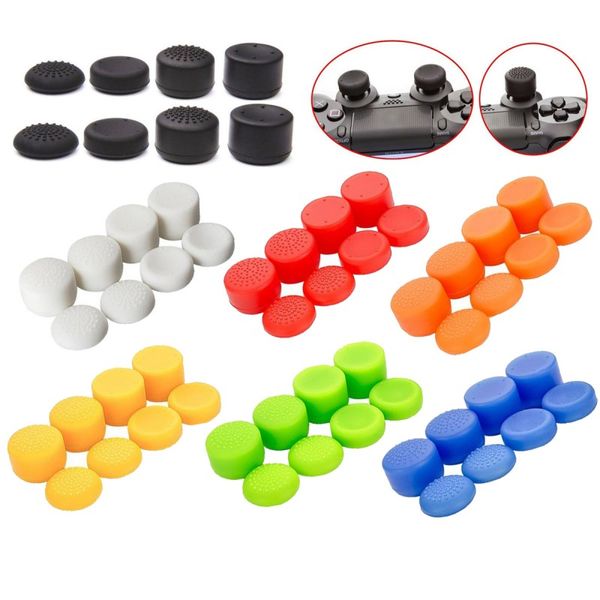 8pcs-set Enhanced Silicone Analog Controller Thumb Stick Grip Cap Skin Cover for PS5 PS4 PS3 xbox360 game controller