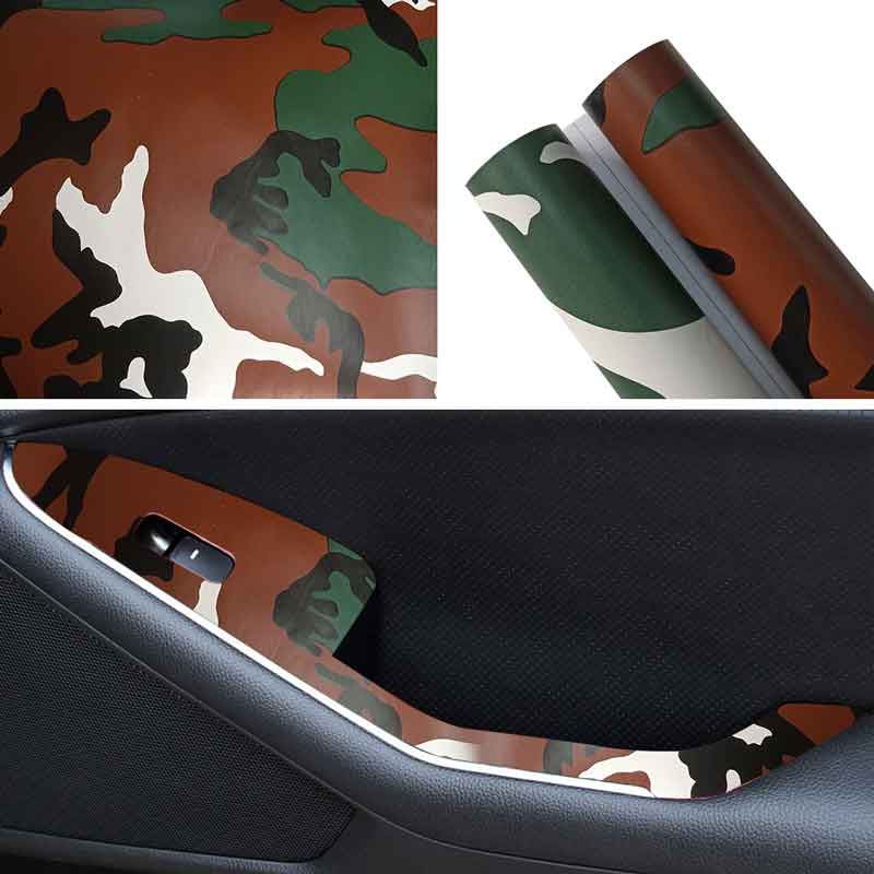 Woodland Camouflage Camo Car Vinyl Wrap Sticker Decal Film Air Release