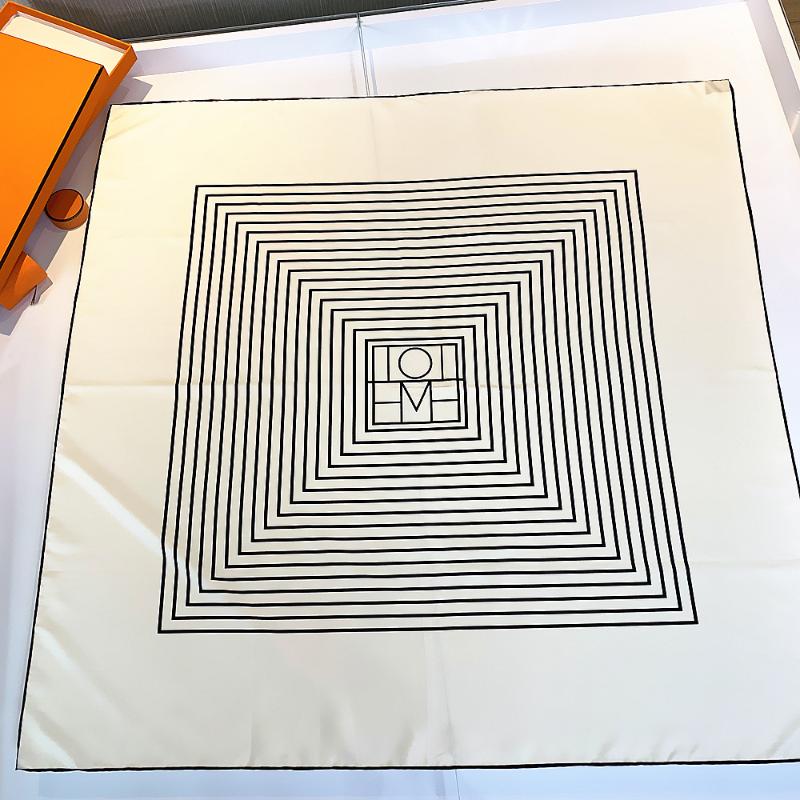 NEW 90cm Striped Brand Scarf Women Bandana Handmade Curled Twill Silk Square Scarf Foulard Hijab Head Scarves Shawl For Ladies