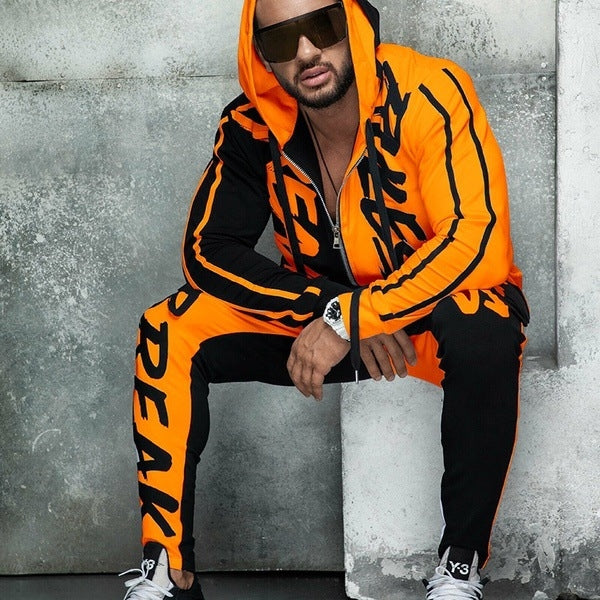 Mens Streetwear Tracksuits Mens Casual Hip Hop Letter Printing Suits Youth Fashion Two-piece Suits 2020 New Colorful Hoodies + Sweatpants