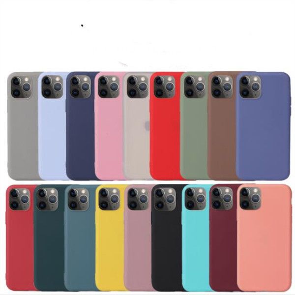 Custom logo Candy Color Matte Soft TPU Cell Phone Case Silicone Shockproof Back Cover For iphone 15 14 13 12 mini 11 pro X XS MAX XR 7 8 plu