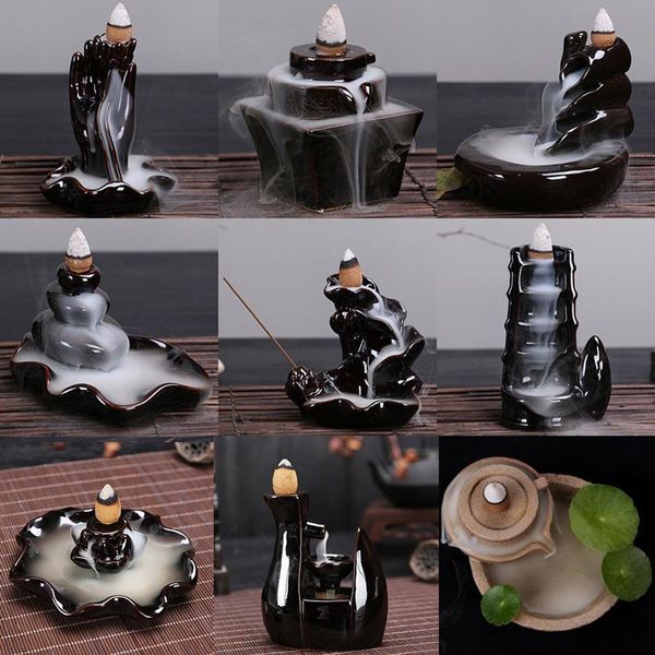 Different Styles For Choice Ceramic Backflow Incense Burner Waterfall Incense Holder Censer Use In Home Office Teahouse