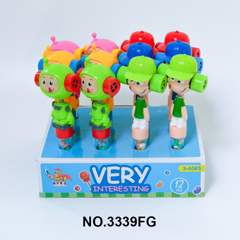 Shaking head whistle toy, candy toy, shaking head whistle candy toy, a variety of cute shapes and delicious candies are delicious and fun