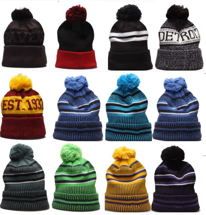 Wholesale football basketball baseball fans Beanies Knitted Women Men kids popular fashion winter hats 10000 styles