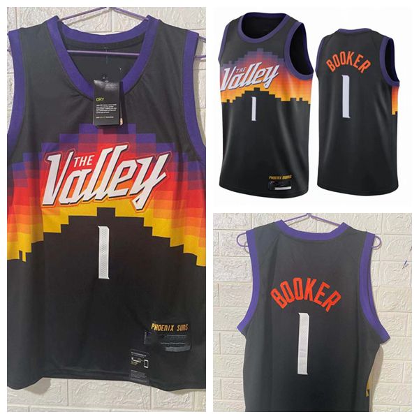 2020 2021 Devin 1 Booker Jersey Black New City Basketball Man Swingman Phoenix&#13;Suns&#13;Edition Stitched