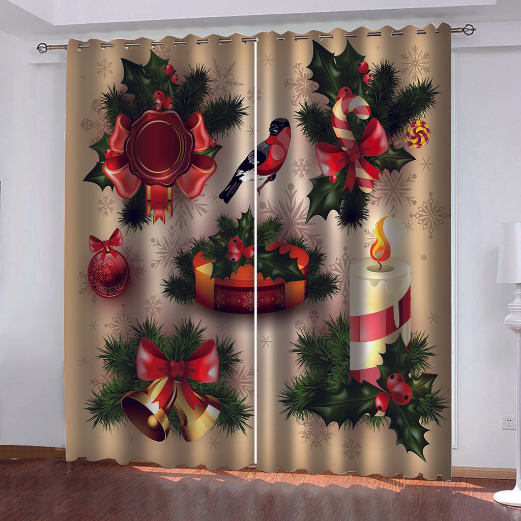 brand curtains Beautiful Photo Fashion Customized 3D Curtains christmas curtains Thick shading soundproof windproof curtain