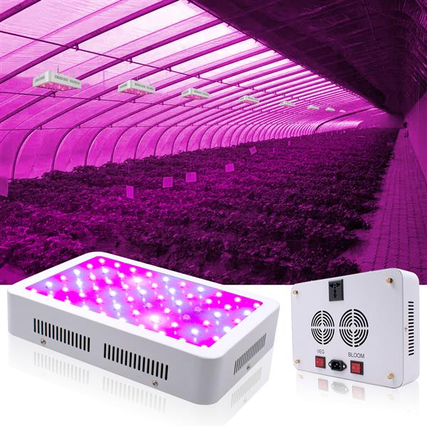 600W 85-265V Dual Chips 380-730nm Full Light Spectrum LED Plant Growth Lamp White premium material Grow Lights