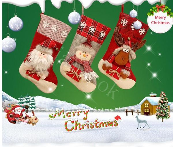 Christmas decoration Christmas sock Gift Bag Ornament large Moose snowman Christmas bag gift candy sock Pendant da927