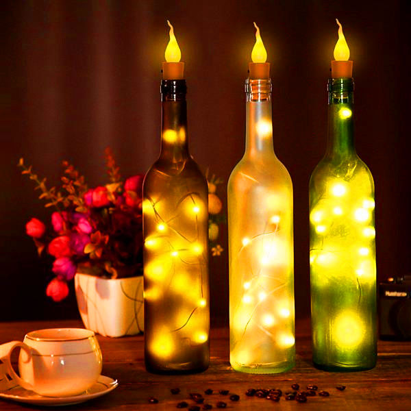 Fast delivery Twinkle Star 10x Warm Wine Bottle Candle Shape String Light 20 LED Night Fairy Lights Lamp String