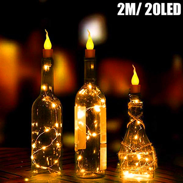 Best seller Twinkle Star 10x Warm Wine Bottle Candle Shape String Light 20 LED Night Fairy Lights Lamp String