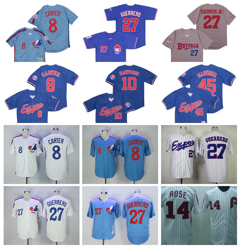 Vintage 2000 Baseball Retire 14 Pete Rose Jersey 27 Vladimir Guerrero Buffalo Bisons 45 Pedro Martinez 8 Gary Carter 10 Andre Dawson