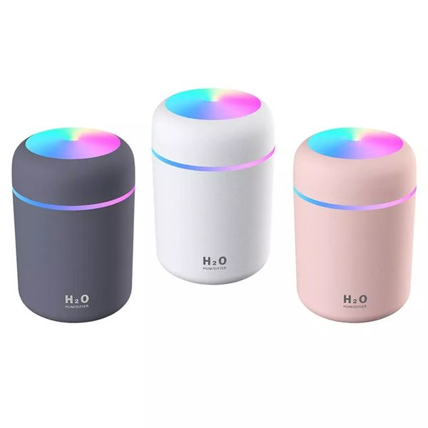 Humidifiers Air Humidifier 300ml Ultrasonic Aroma EssentialDiffuser Mini USB Cool Mist Maker Aromatherapy with Colorful Light Car Home S2411