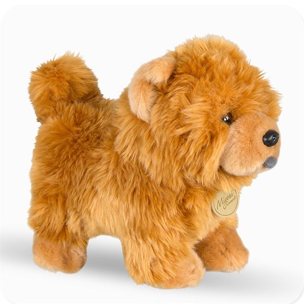 Aurora 25 cm Chow Chow Doll Stuffed Cute Animal Puppy Plush Toy Cute Simulation Dog Fluffy Dolls Birthday Christmas Gifts Soft 201214