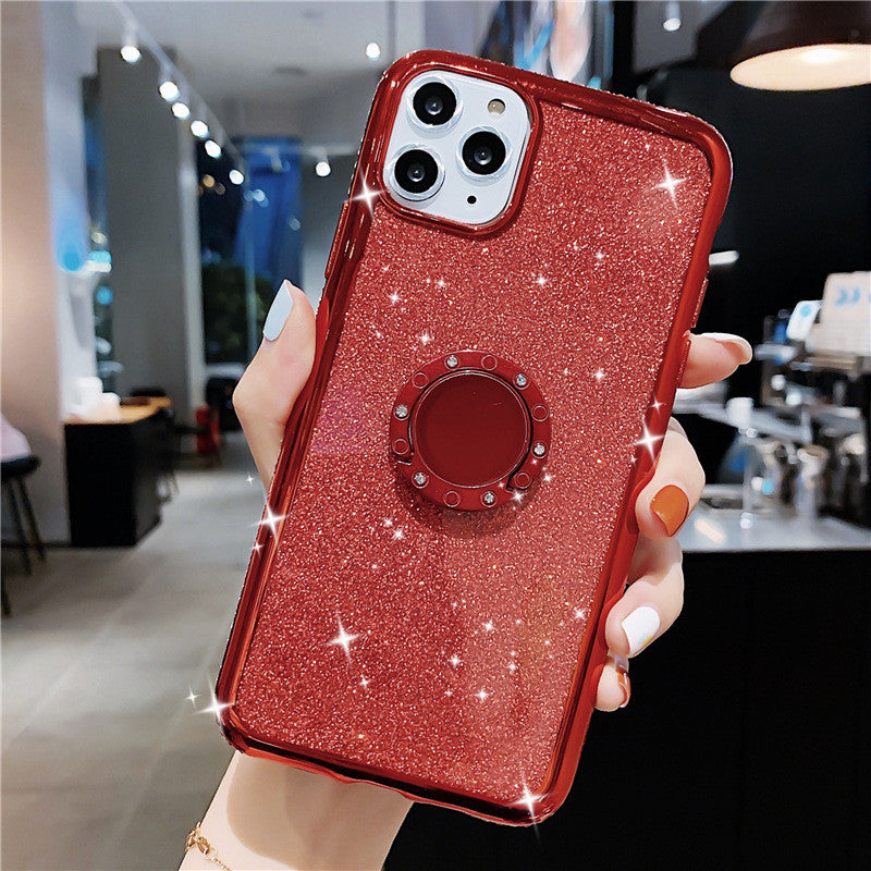 Hot Diamond Phone Shell Case with Bracket Diamond Luxury Glitter Phone Cases for iPhone 12 Pro Max iPhone 11 Pro Max Xr X Xs Max 7 8 6S Plus