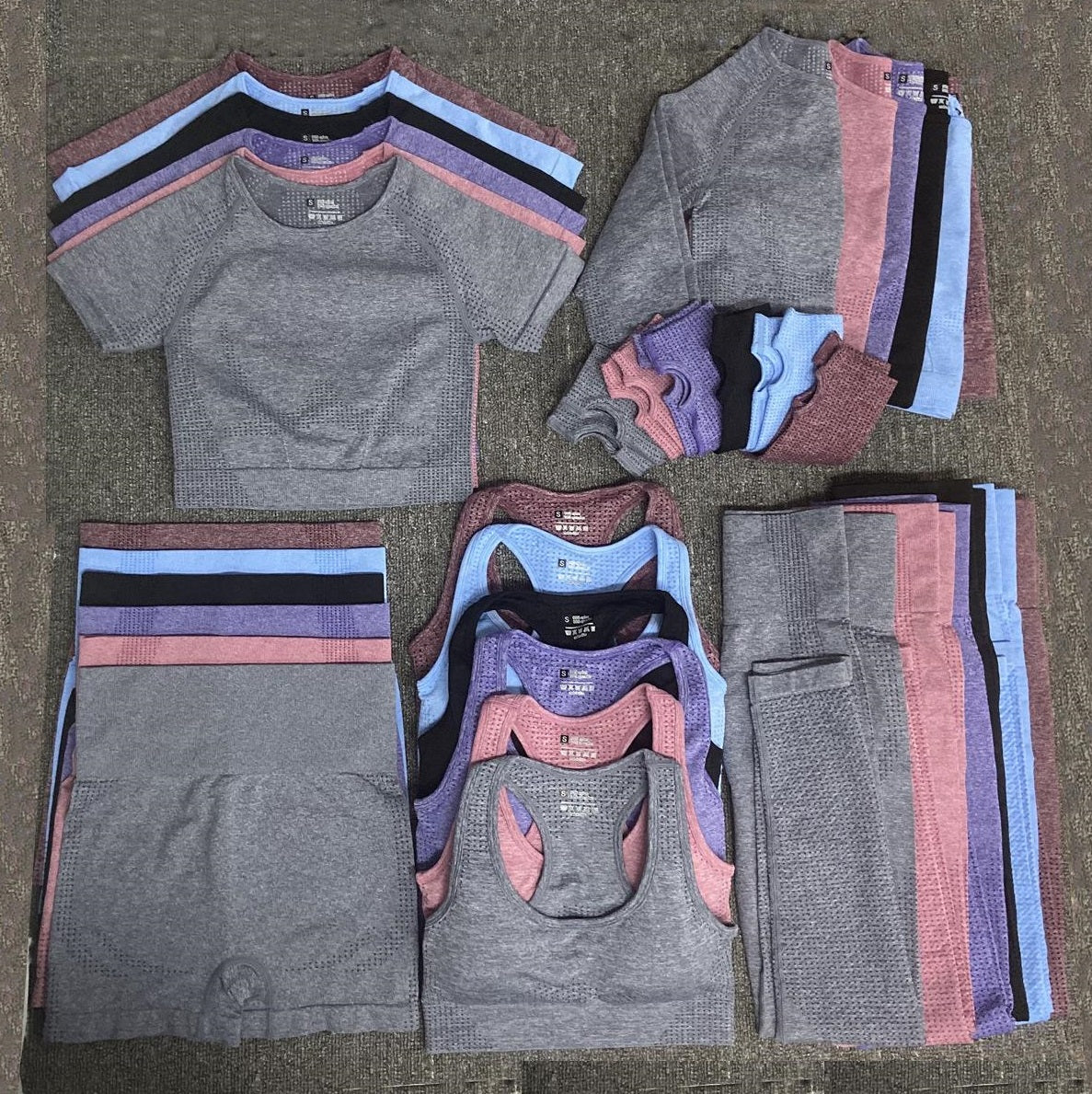 Teach Wear Tracksuits Fashion Designer Womens Cotton Yoga Suit Gym wear Sportwear Tracksuit Fitness Sports five Piece set 5PCS bra Leggings outfits